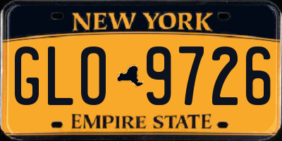 NY license plate GLO9726