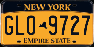 NY license plate GLO9727