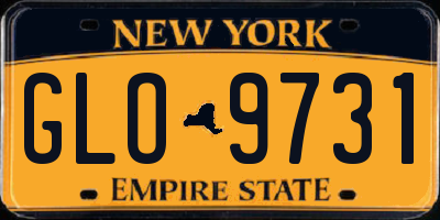 NY license plate GLO9731