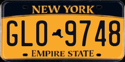 NY license plate GLO9748