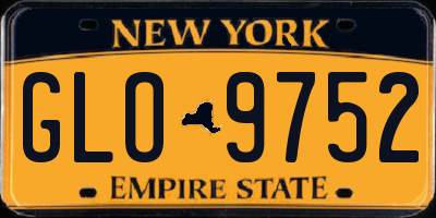 NY license plate GLO9752
