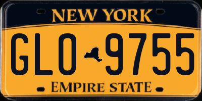 NY license plate GLO9755