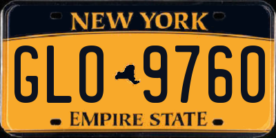 NY license plate GLO9760