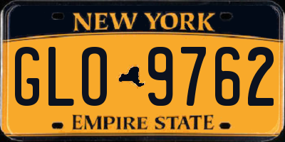 NY license plate GLO9762