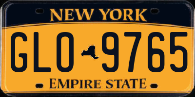 NY license plate GLO9765