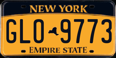 NY license plate GLO9773