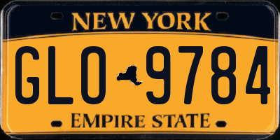 NY license plate GLO9784