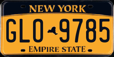 NY license plate GLO9785