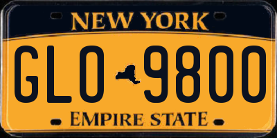 NY license plate GLO9800