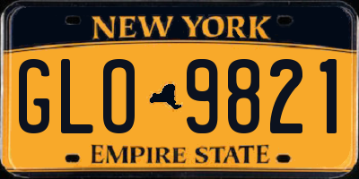 NY license plate GLO9821