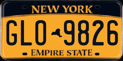 NY license plate GLO9826