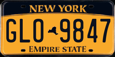 NY license plate GLO9847