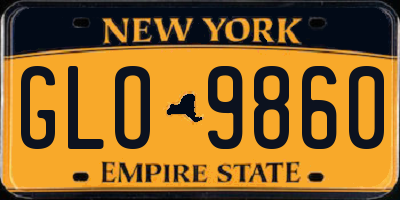 NY license plate GLO9860