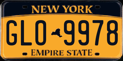 NY license plate GLO9978