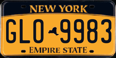 NY license plate GLO9983