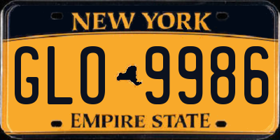 NY license plate GLO9986