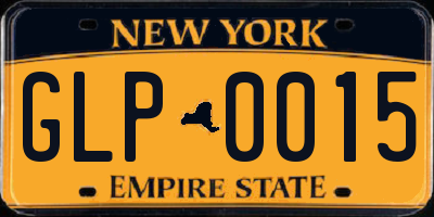 NY license plate GLP0015