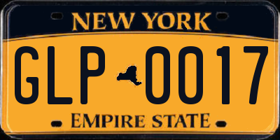 NY license plate GLP0017