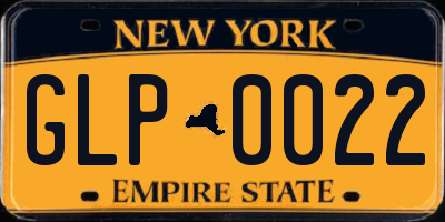 NY license plate GLP0022