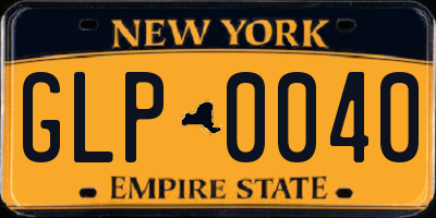 NY license plate GLP0040