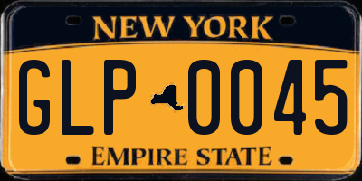 NY license plate GLP0045