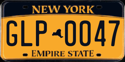 NY license plate GLP0047