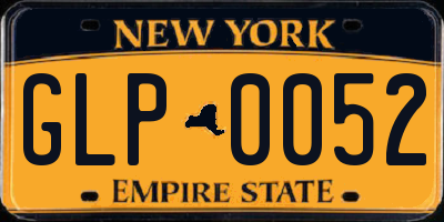 NY license plate GLP0052
