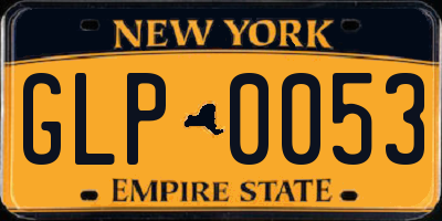 NY license plate GLP0053