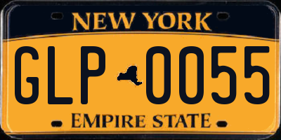 NY license plate GLP0055
