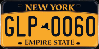 NY license plate GLP0060