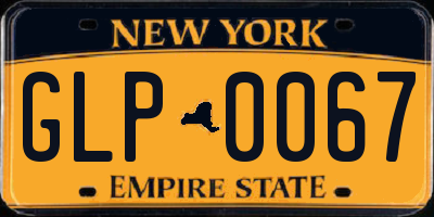 NY license plate GLP0067