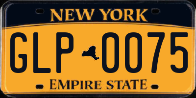 NY license plate GLP0075