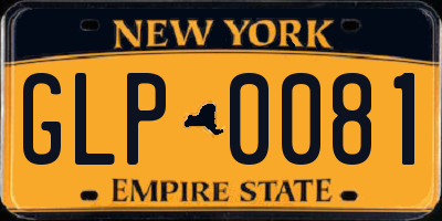 NY license plate GLP0081