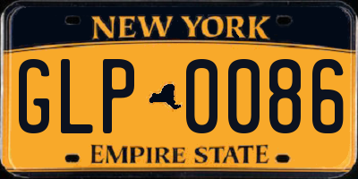 NY license plate GLP0086