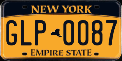 NY license plate GLP0087