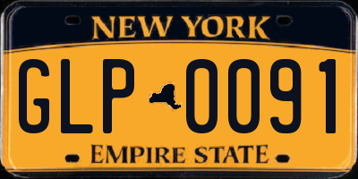 NY license plate GLP0091