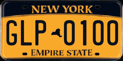 NY license plate GLP0100