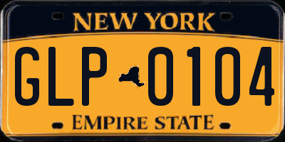 NY license plate GLP0104