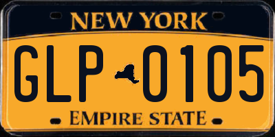 NY license plate GLP0105