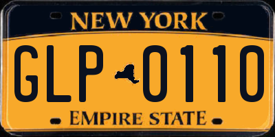 NY license plate GLP0110