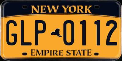 NY license plate GLP0112