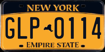 NY license plate GLP0114
