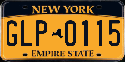 NY license plate GLP0115