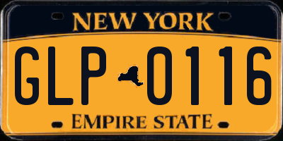 NY license plate GLP0116