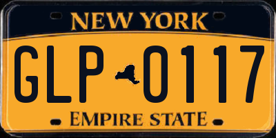 NY license plate GLP0117