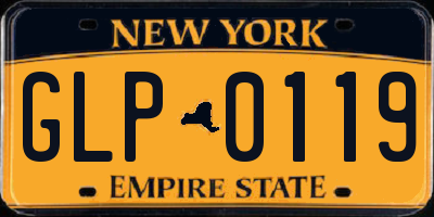 NY license plate GLP0119