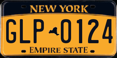 NY license plate GLP0124