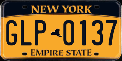 NY license plate GLP0137