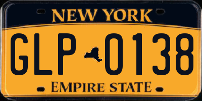 NY license plate GLP0138