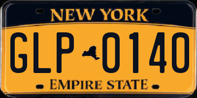 NY license plate GLP0140